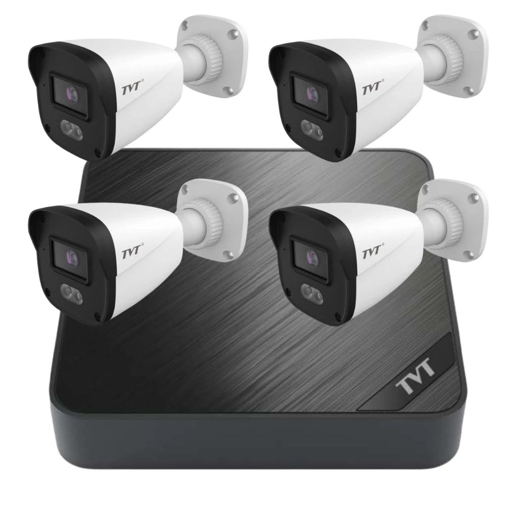 TVT Комплект 4 POE bullet камери и NVR - image