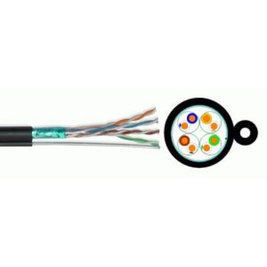 FTP/M кабел Cat5e 24AWG CU, UV защитен с носещо въже - 305м - image