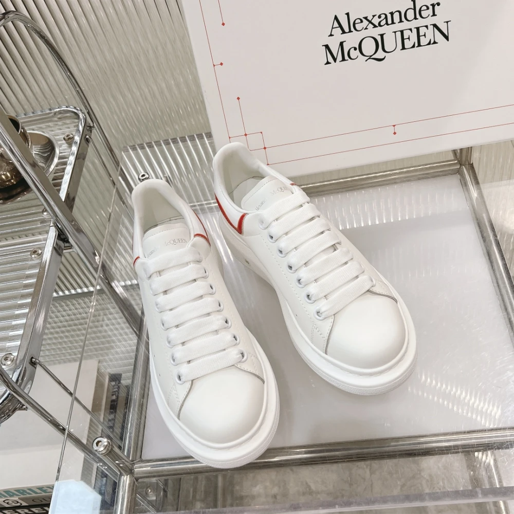 Alexander McQueen Oversized Sneaker White Red Heel - image