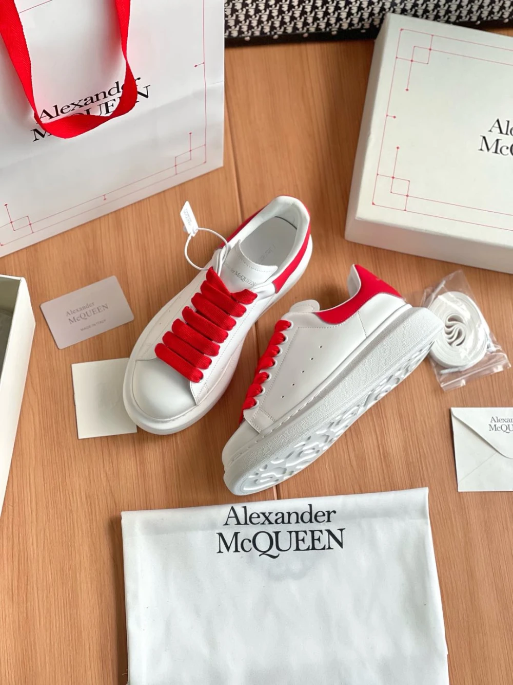 Alexander McQueen Oversized Sneaker White Red - image