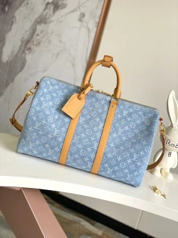 LV / Keepall Bandoulière 45 / Denim Blue