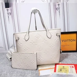 LV / Neverfull MM / Monogram Empreinte Cream / 31 x 28 x 14 см