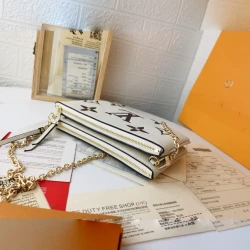 LV / Double Zip Pochette / Cream / 20 x 12.5 x 3 см