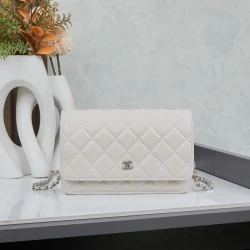 CC / Flap Bag / White / 19.5 x 13 x 4 cm