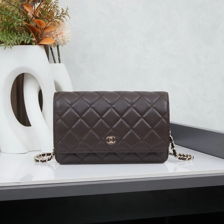 CC / Flap Bag / Brown / 19.5 x 13 x 4 cm - image