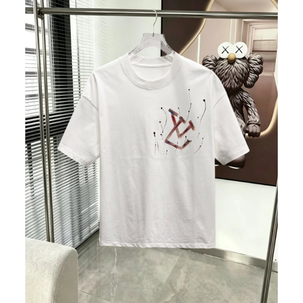LV Hand-Painted T-Shirt 044 / White - image