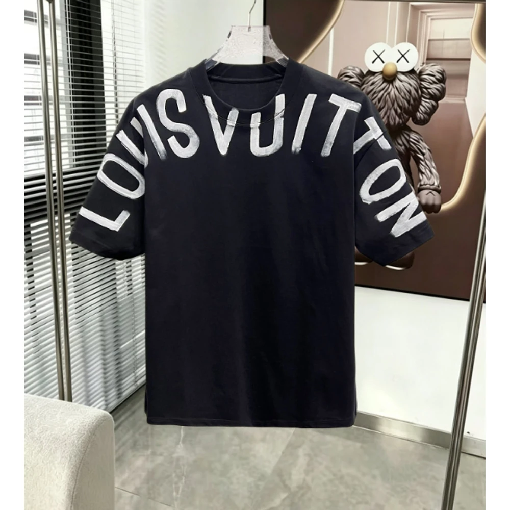 LV Hand-Painted T-Shirt 058 / Black - image