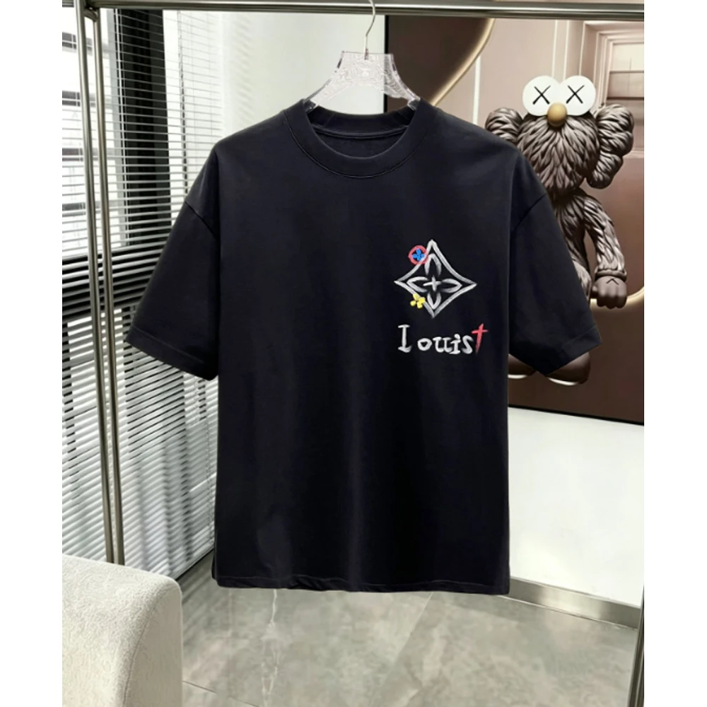 LV Hand-Painted T-Shirt 066 / Black - image