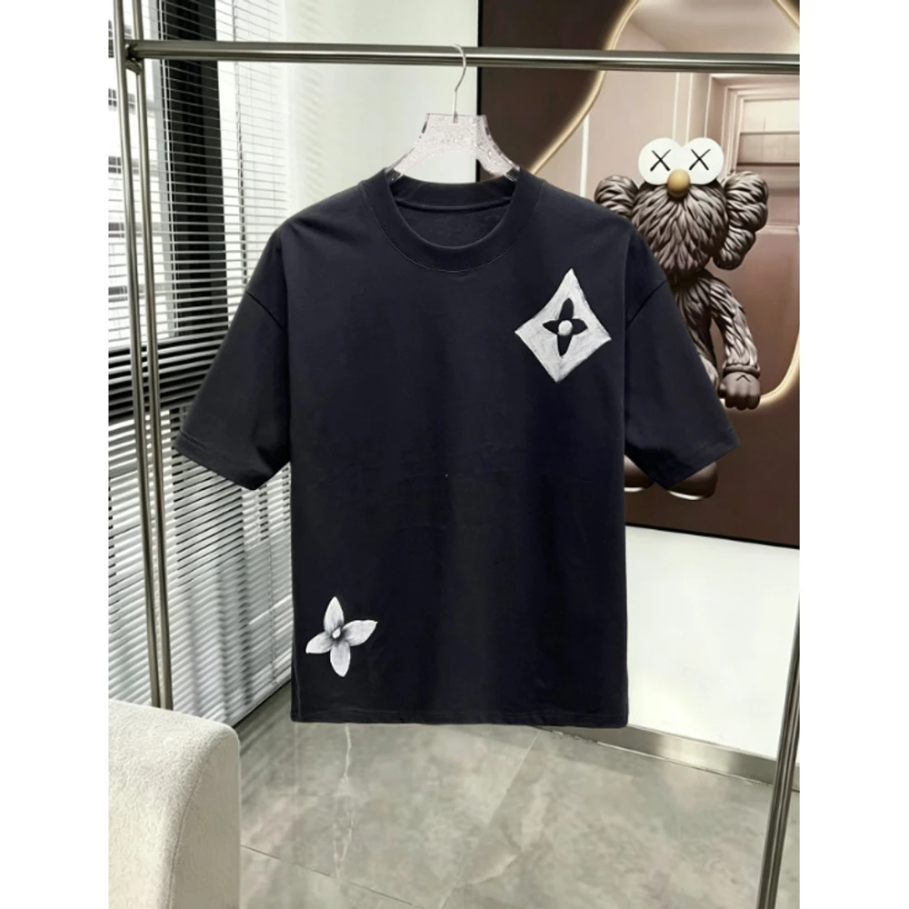 LV Hand-Painted T-Shirt 068 / Black - image