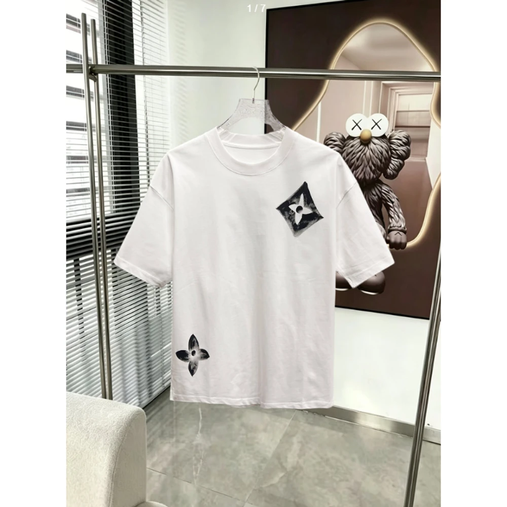 LV Hand-Painted T-Shirt 068 / White - image
