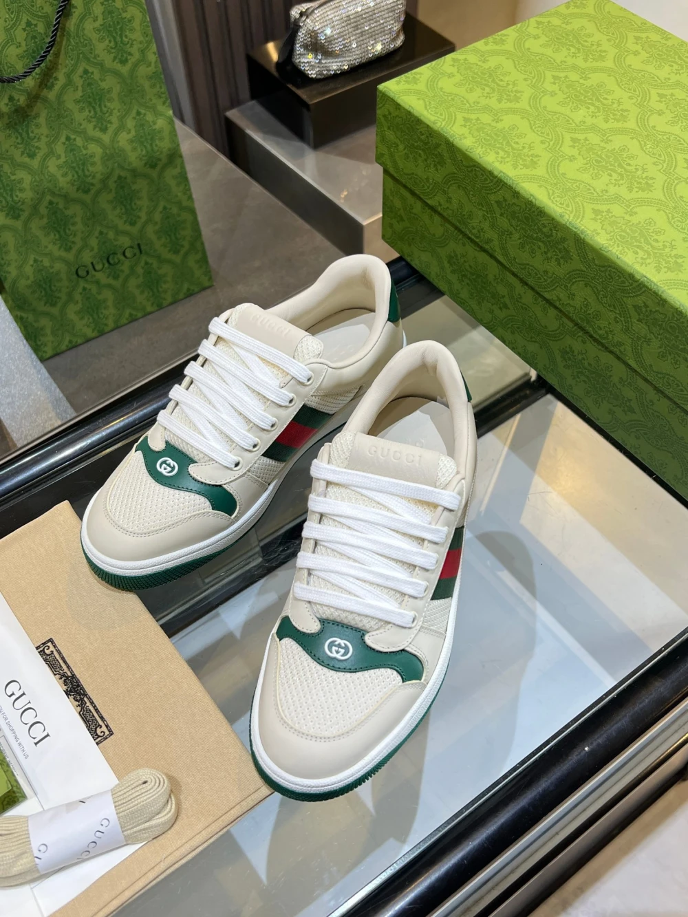 GG / Low-Top Sneaker / White Green - image