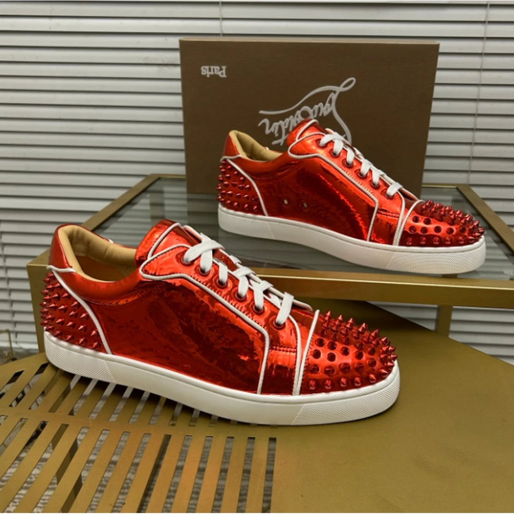Christian Louboutin / Toe Spikes Red Metallic / Metallic Red - image
