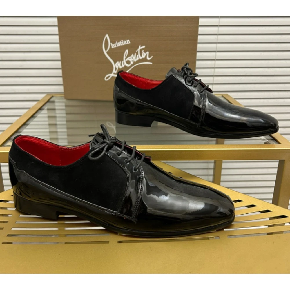 Christian Louboutin / Gloss Red Lined Oxford / Black - image