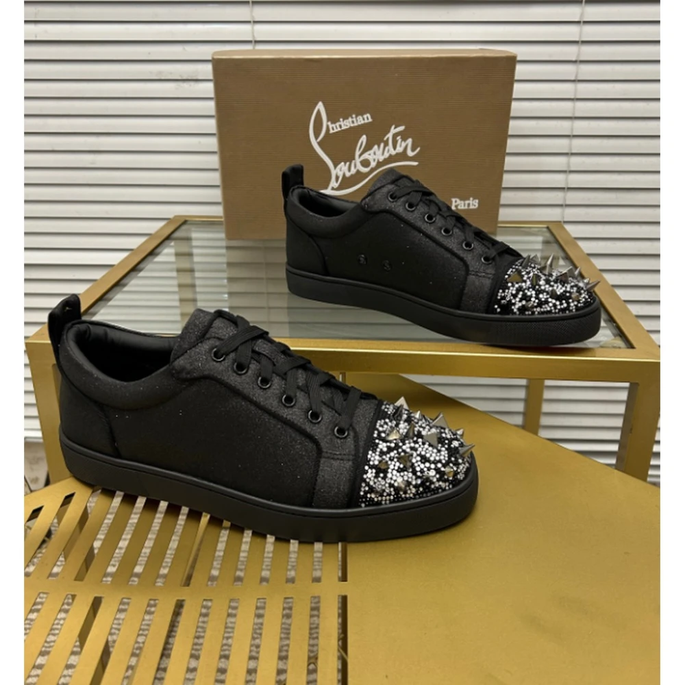 Christian Louboutin / Crystal Toe Low / Black Silver Toe - image