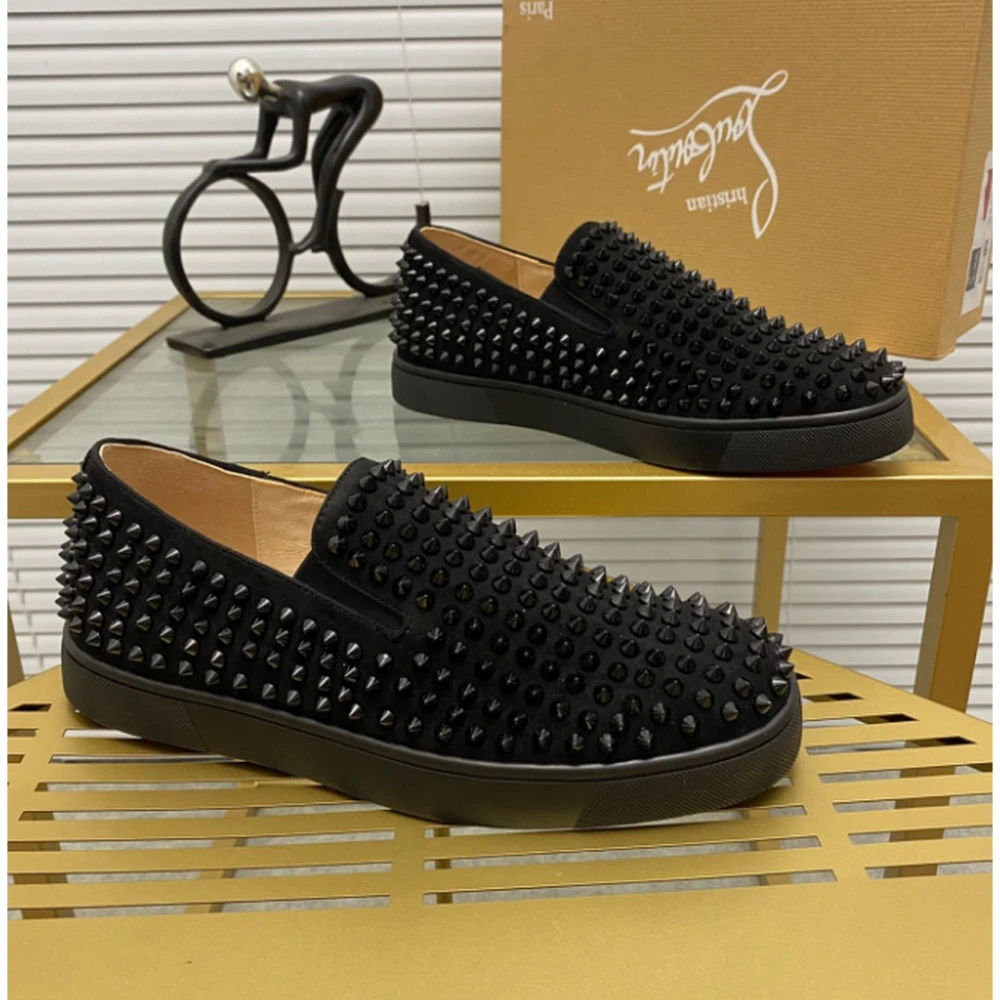 Christian Louboutin / Spiked Slip-On Tonal / Black - image