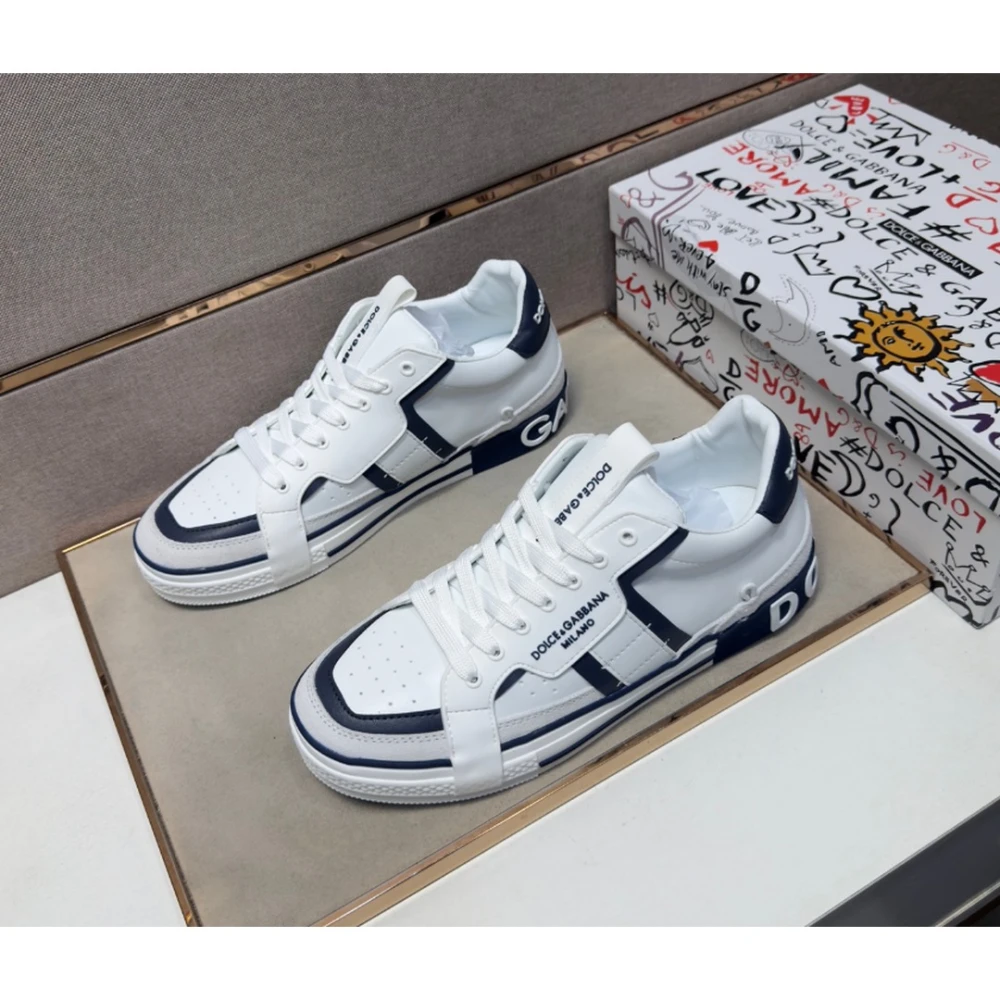 D&G / Contrast Court Sneaker / White Navy - image