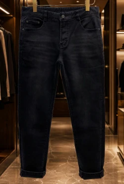 GG Embroidered Stripe Jeans / Black