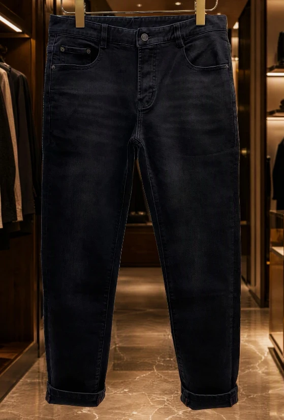 GG Embroidered Stripe Jeans / Black - image