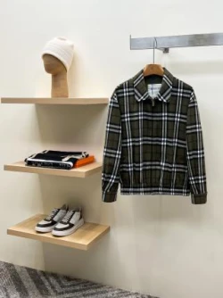 BUR Check Wool Harrington Jacket / Green