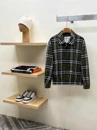 BUR Check Wool Harrington Jacket / Green - image