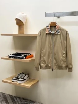 BUR Check Collar Cotton Jacket / Beige