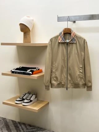 BUR Check Collar Cotton Jacket / Beige - image