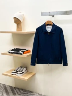 BUR Check Lined Collar Jacket / Navy