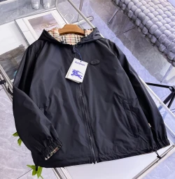 BUR Reversible Hooded Jacket / Black & Beige Check