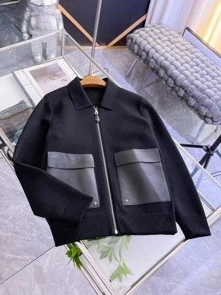 LV Contrast Pocket Wool Cardigan / Black - image