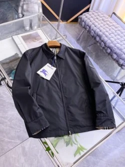 BUR Reversible Classic Collar Jacket / Black & Beige Check