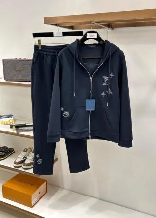 LV Hooded Monogram Tracksuit / Navy - image