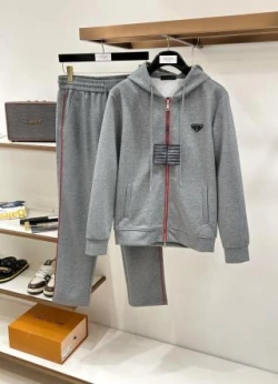 PRD Hooded Contrast Zip Tracksuit / Grey