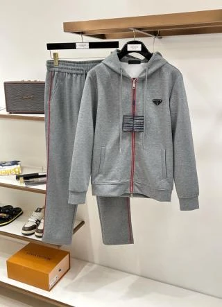PRD Hooded Contrast Zip Tracksuit / Grey - image