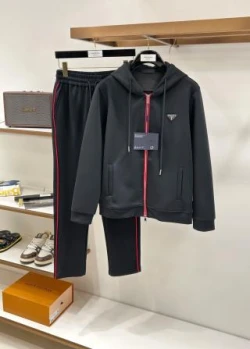 PRD Hooded Contrast Zip Tracksuit / Black