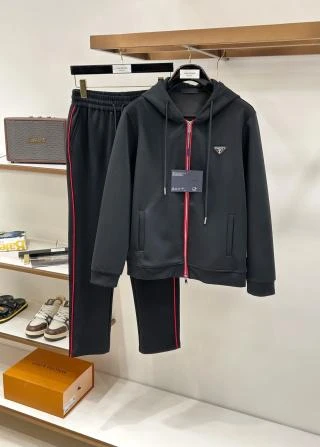 PRD Hooded Contrast Zip Tracksuit / Black - image