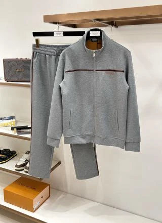 ZEG Stand Collar Contrast Line Tracksuit / Grey - image