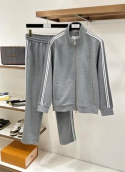 BC Contrast Stripe Zip Tracksuit / Grey
