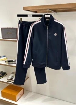 MON Stand Collar Side Stripe Tracksuit / Navy