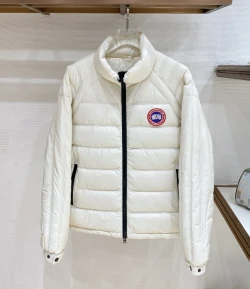 CG Stand Collar Logo Down Jacket / Ecru