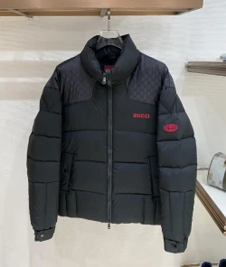 GG Red Lettering Down Jacket / Black