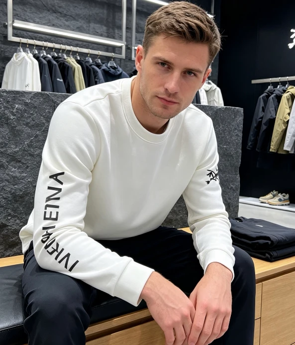 ARC Sleeve Lettering Long Sleeve / White - image