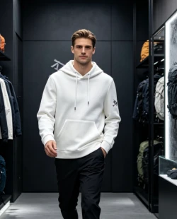 ARC Discreet Logo Hoodie / White