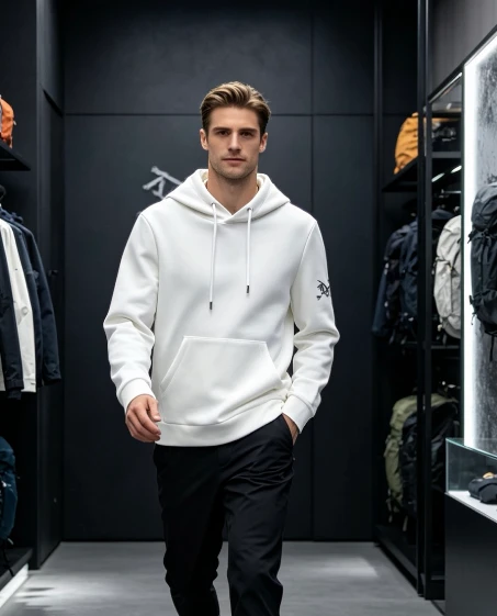 ARC Discreet Logo Hoodie / White - image