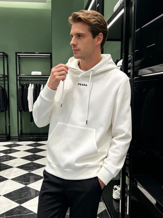 PRD Small Lettering Hoodie / White - image