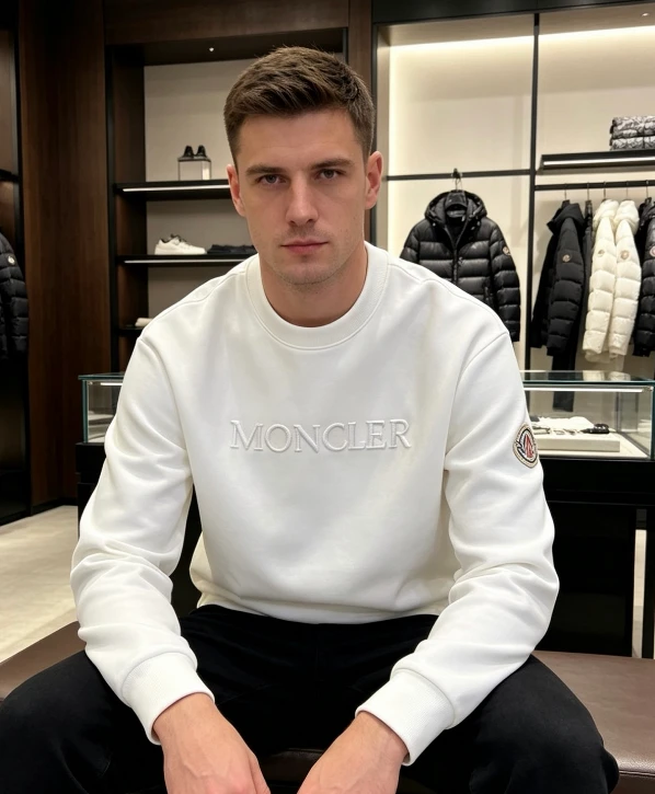 MON Embossed Lettering Long Sleeve / White - image
