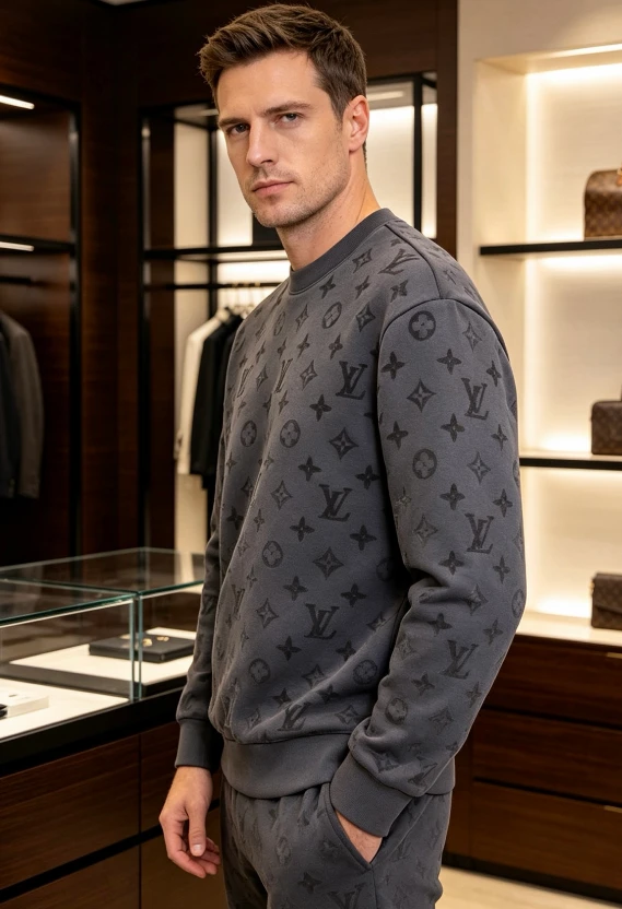 LV Contrast Monogram Long Sleeve / Grey - image