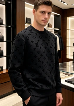 LV Contrast Monogram Long Sleeve / Black