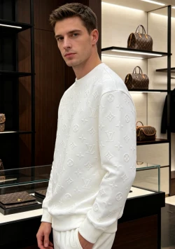 LV Tonal Monogram Long Sleeve / White