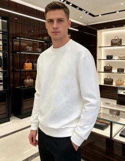 LV Scattered Monogram Long Sleeve / White