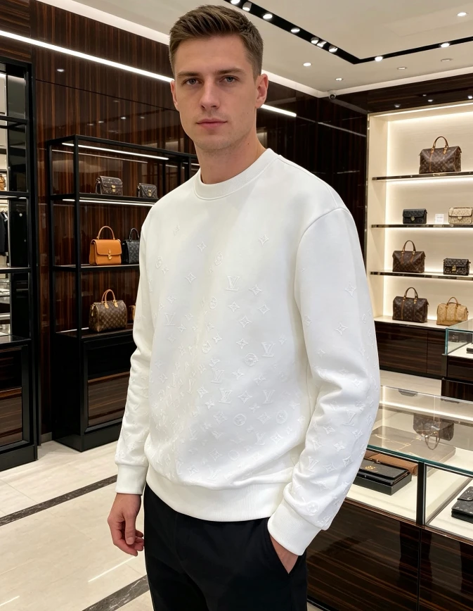 LV Scattered Monogram Long Sleeve / White - image